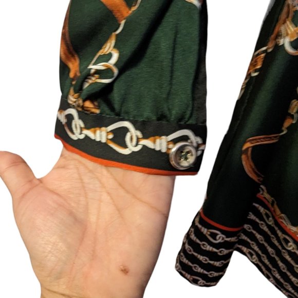 Zara Green Short Chain Print Dress Size: XS - Picture 6 of 12